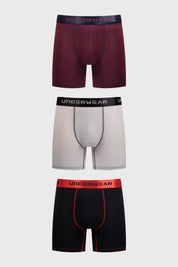 Boxer Hombre Tripack Pretina Burdeo