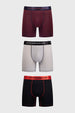 Boxer Hombre Tripack Pretina Burdeo