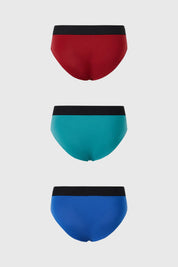 Boxer Hombre Tripack Liso Burdeo
