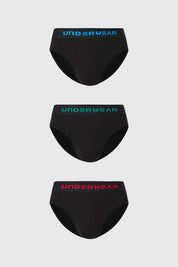 Boxer Hombre Tripack Liso Negro