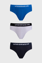 Boxer Hombre Tripack Liso Azul Claro