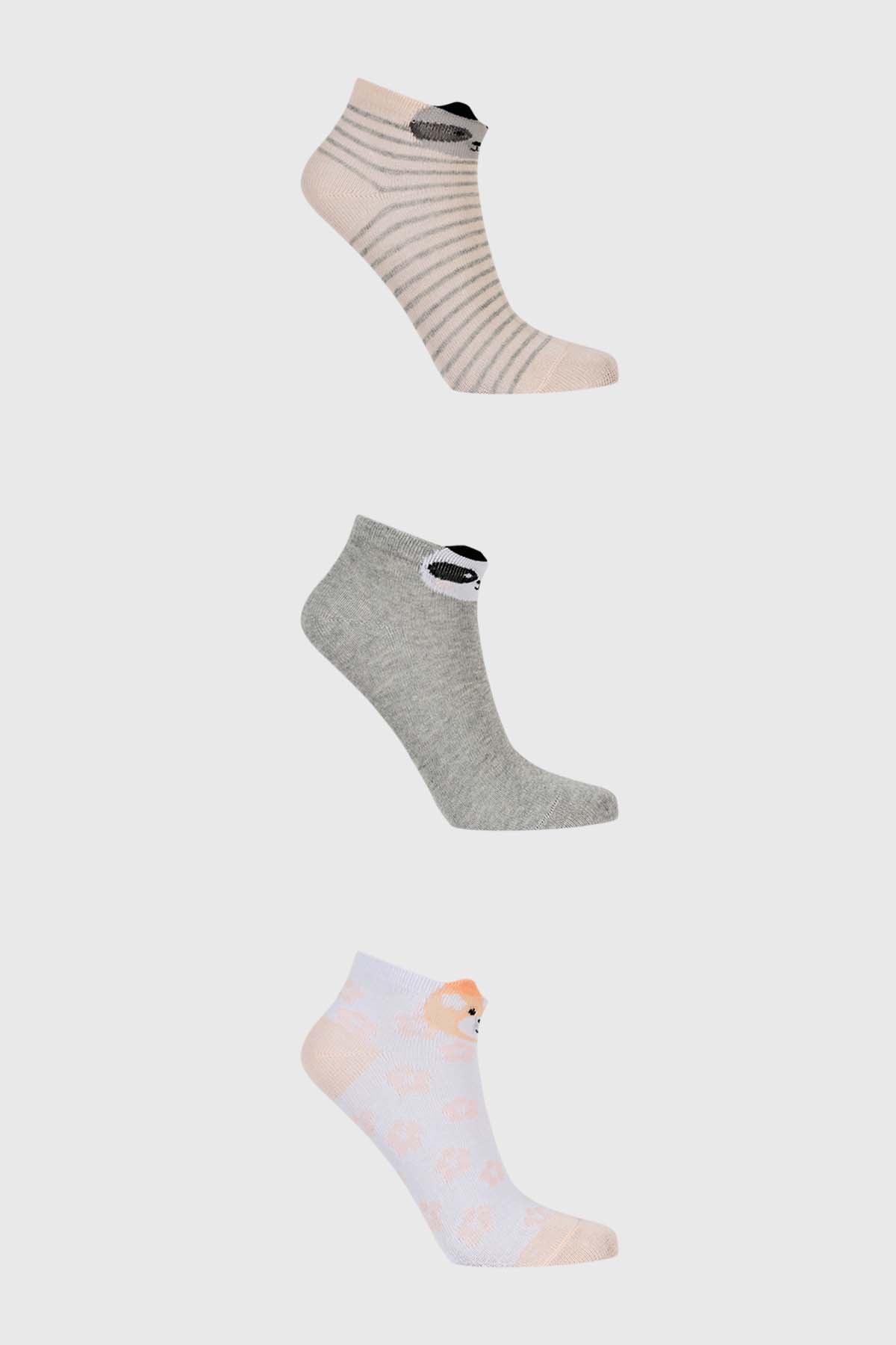 Calceta Deportiva Niña Tripack Gris