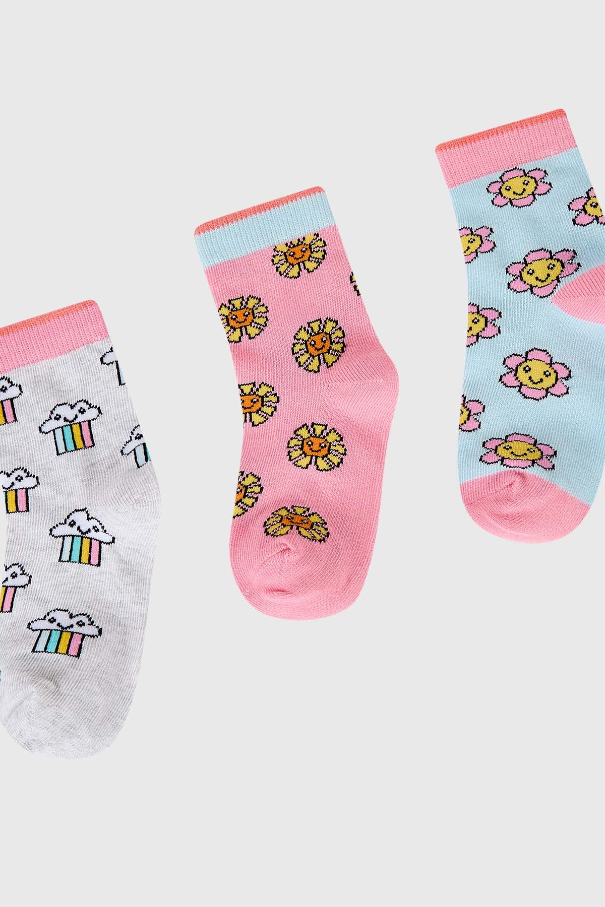 Calcetín Niña Tripack Rosado