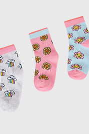 Calcetín Niña Tripack Rosado