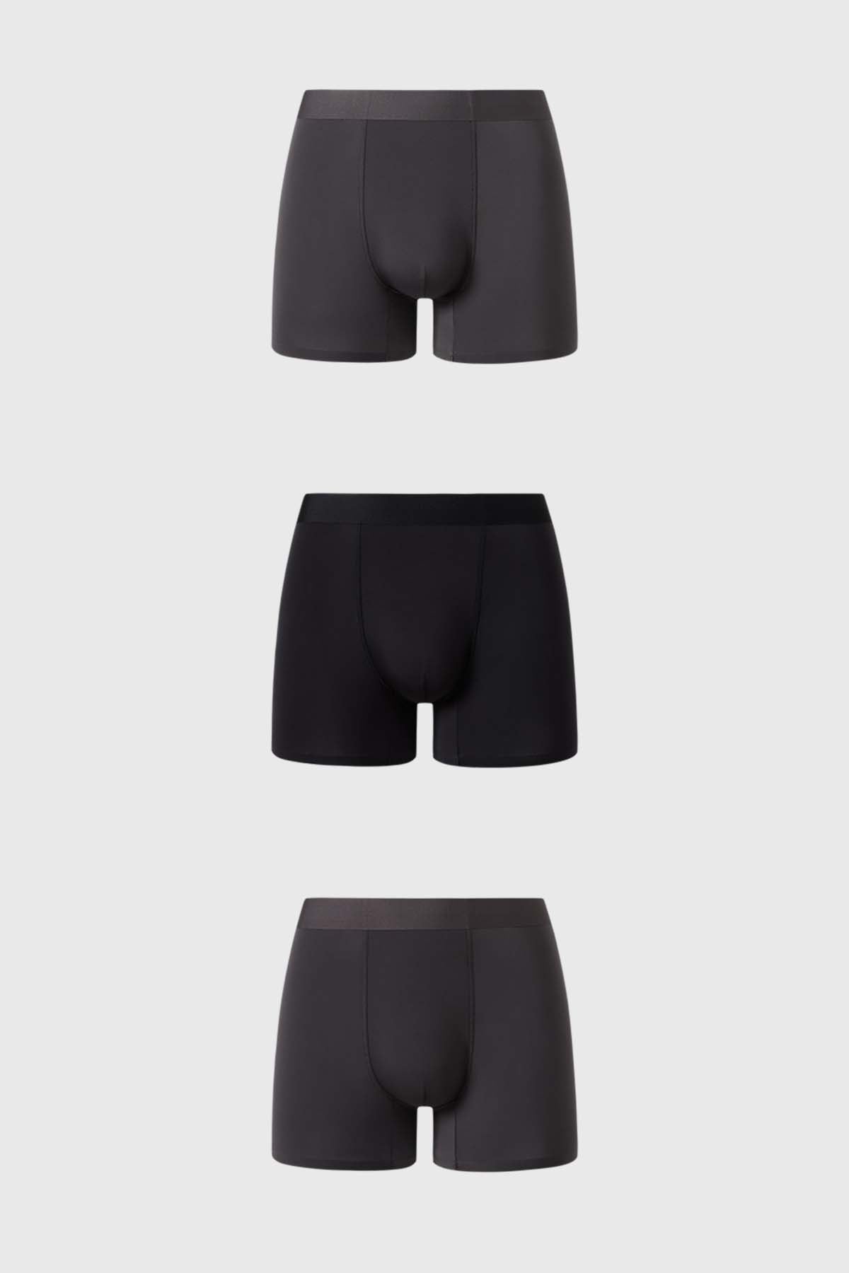 Boxer Hombre Tripack Gris Oscuro