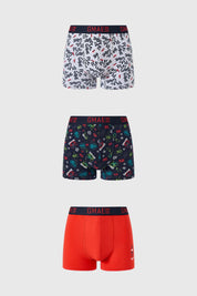 Boxer Niño Tripack Full Rapport Rojo