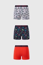 Boxer Niño Tripack Full Rapport Rojo