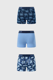 Boxer Hombre Tripack Liso Azul