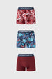 Boxer Hombre Tripack Liso Burdeo