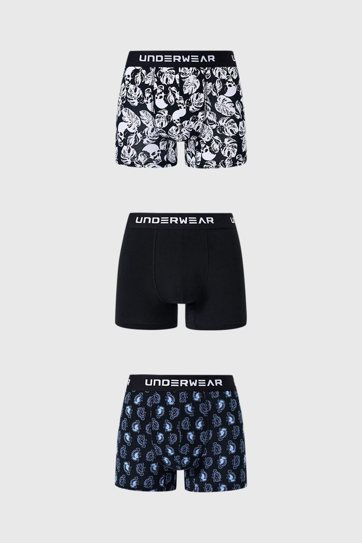 Boxer Hombre Tripack Liso Negro