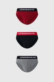 Boxer Hombre Tripack Liso Burdeo