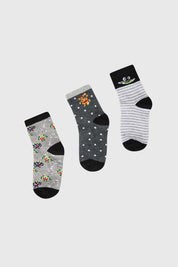Calcetín Niño Tripack Negro