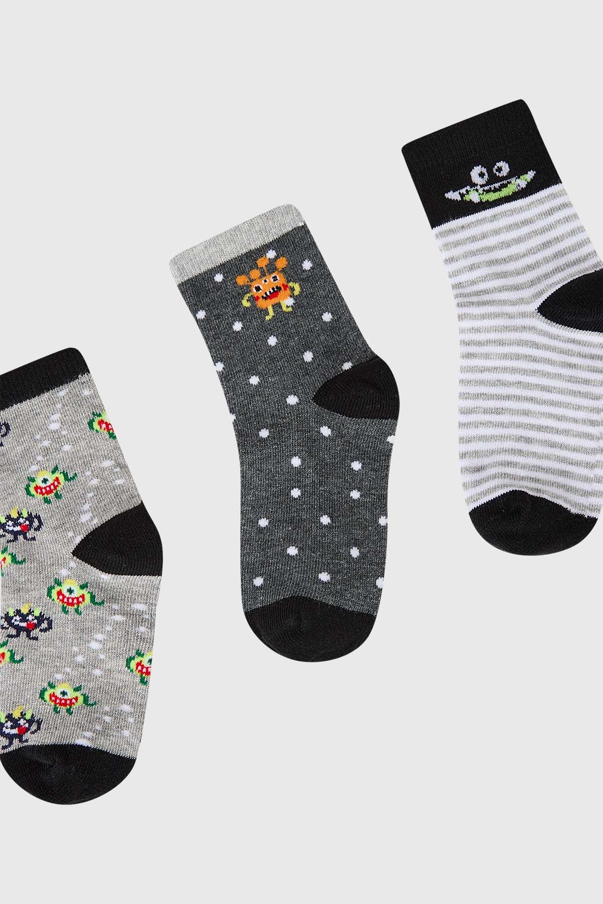 Calcetín Niño Tripack Negro