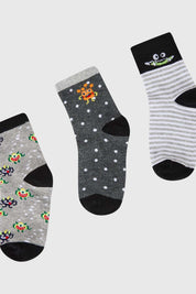 Calcetín Niño Tripack Negro