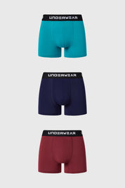 Boxer Hombre Tripack Bamboo Burdeo