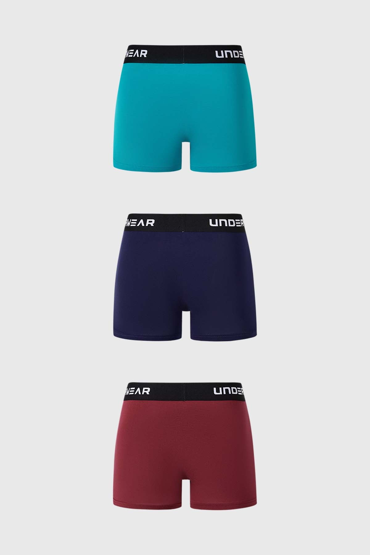 Boxer Hombre Tripack Bamboo Burdeo