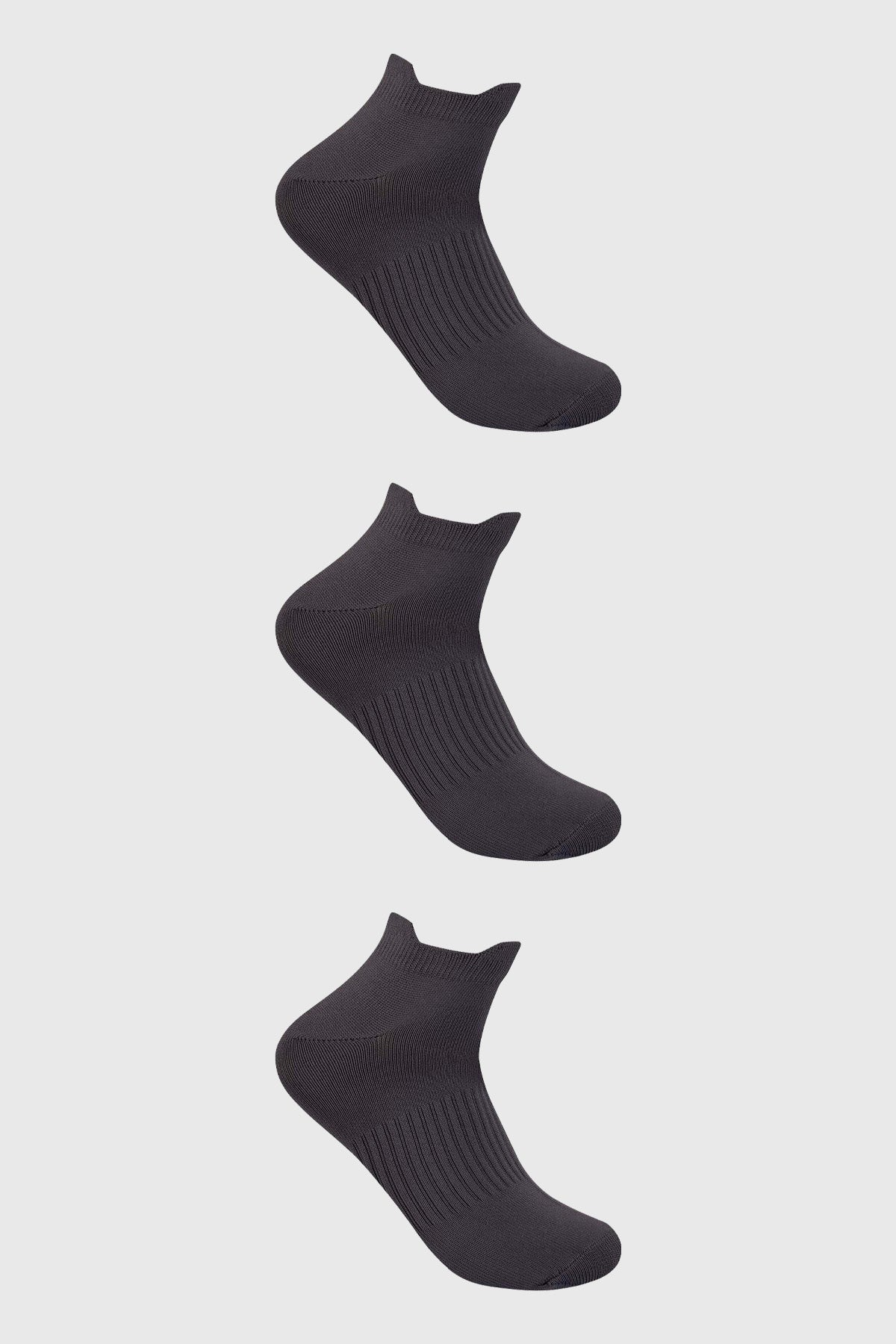 Calceta Deportiva Hombre Tripack Gris