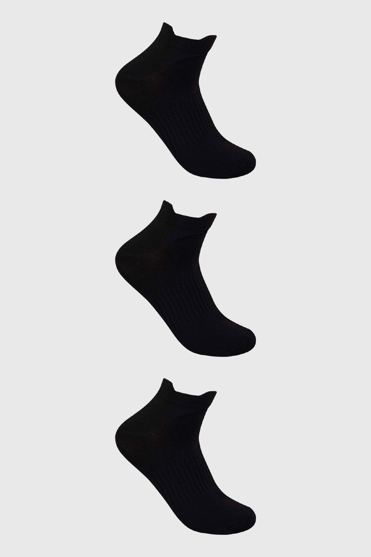 Calceta Deportiva Hombre Tripack Negro