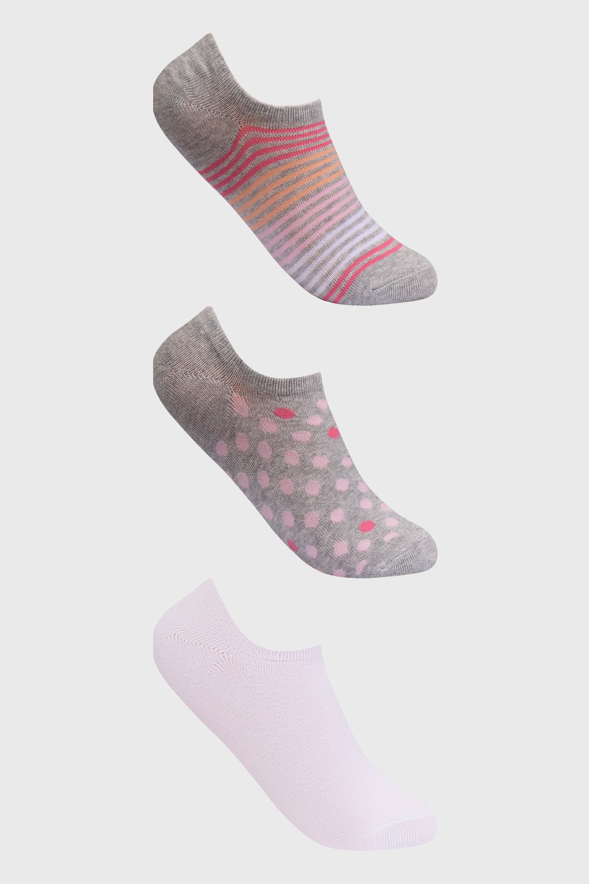 Calceta Deportiva Mujer Tripack Gris
