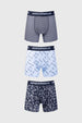 Boxer azul marino para hombre en tripack con estampados de rayas y patrones variados