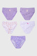 Calzón Niña 5 Pack Full Print Mini Print Lila