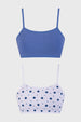 Sostén Mujer Bipack Liso Mini Print Celeste