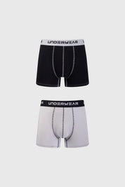 Bipack de boxers para hombre en gris y negro con cinturilla elástica y costuras visibles