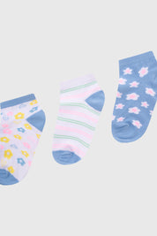 Calceta Deportiva Niña Tripack Celeste