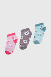 Calceta Deportiva Niña Tripack Palo Rosa