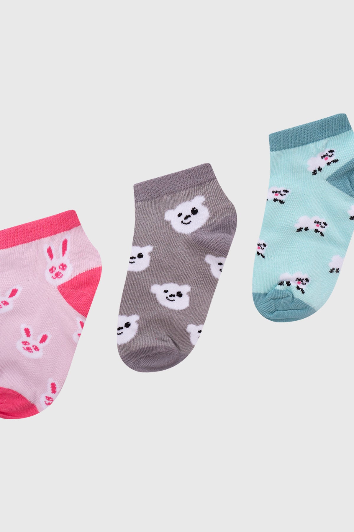 Calceta Deportiva Niña Tripack Palo Rosa