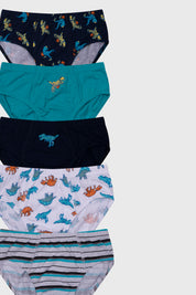 Boxer Niño 5 Pack Full Print Azul