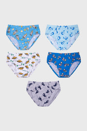 Boxer Niño 5 Pack Full Print Celeste