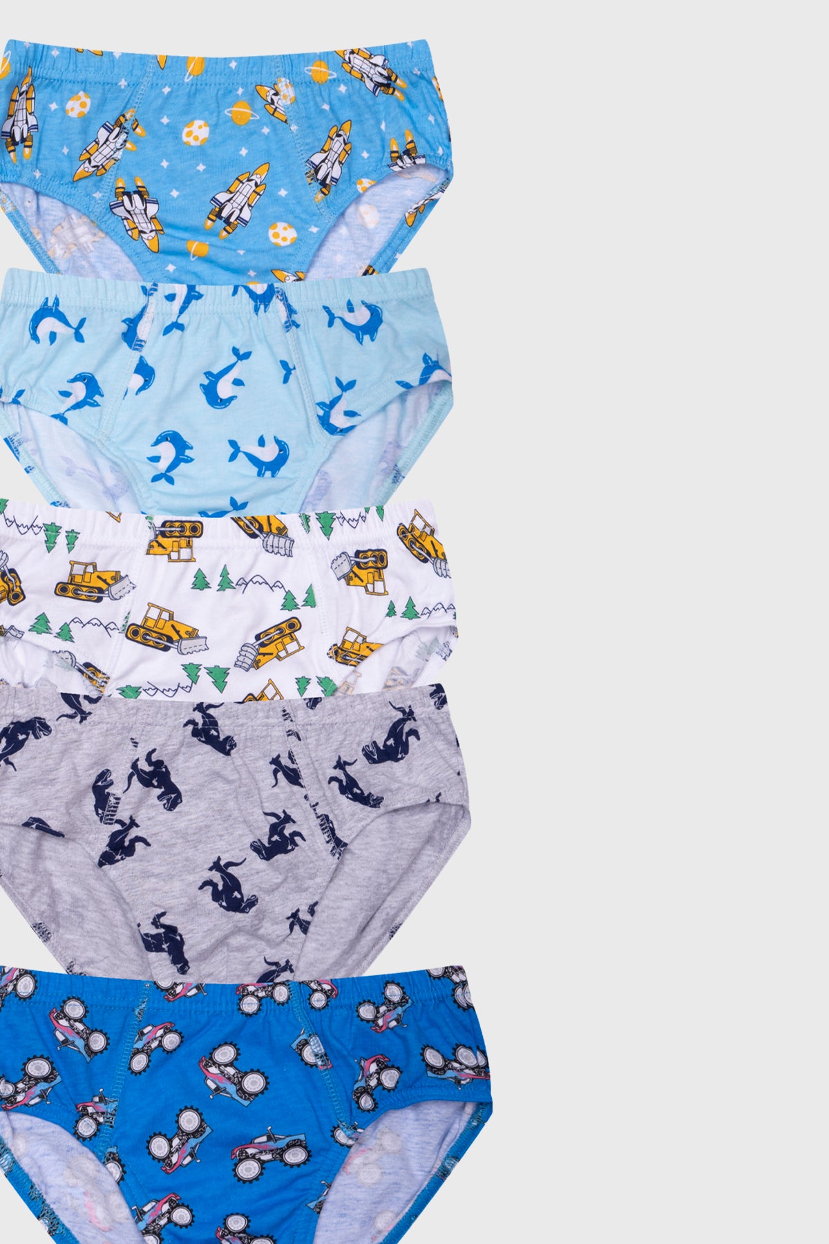 Boxer Niño 5 Pack Full Print Celeste
