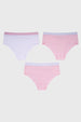 Calzón niña pantaleta tripack blanco y rosa con cintura elástica contrastante