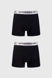 Bipack de boxers negros para hombre con cinturilla gris y texto UNDERWEAR en negro
