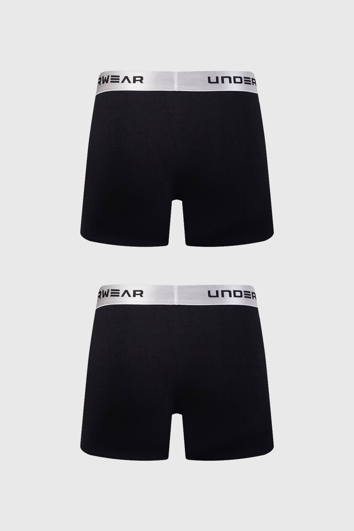 Bipack de boxers negros para hombre con cinturilla gris y texto UNDERWEAR en negro
