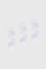Calcetín de vestir hombre tripack blanco