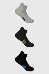 Calceta Deportiva Hombre Tripack Gris Melange
