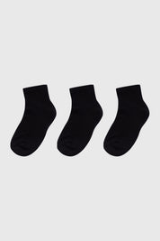 Tripack de calcetines niño unisex azul marino diseño liso ideales para uso diario
