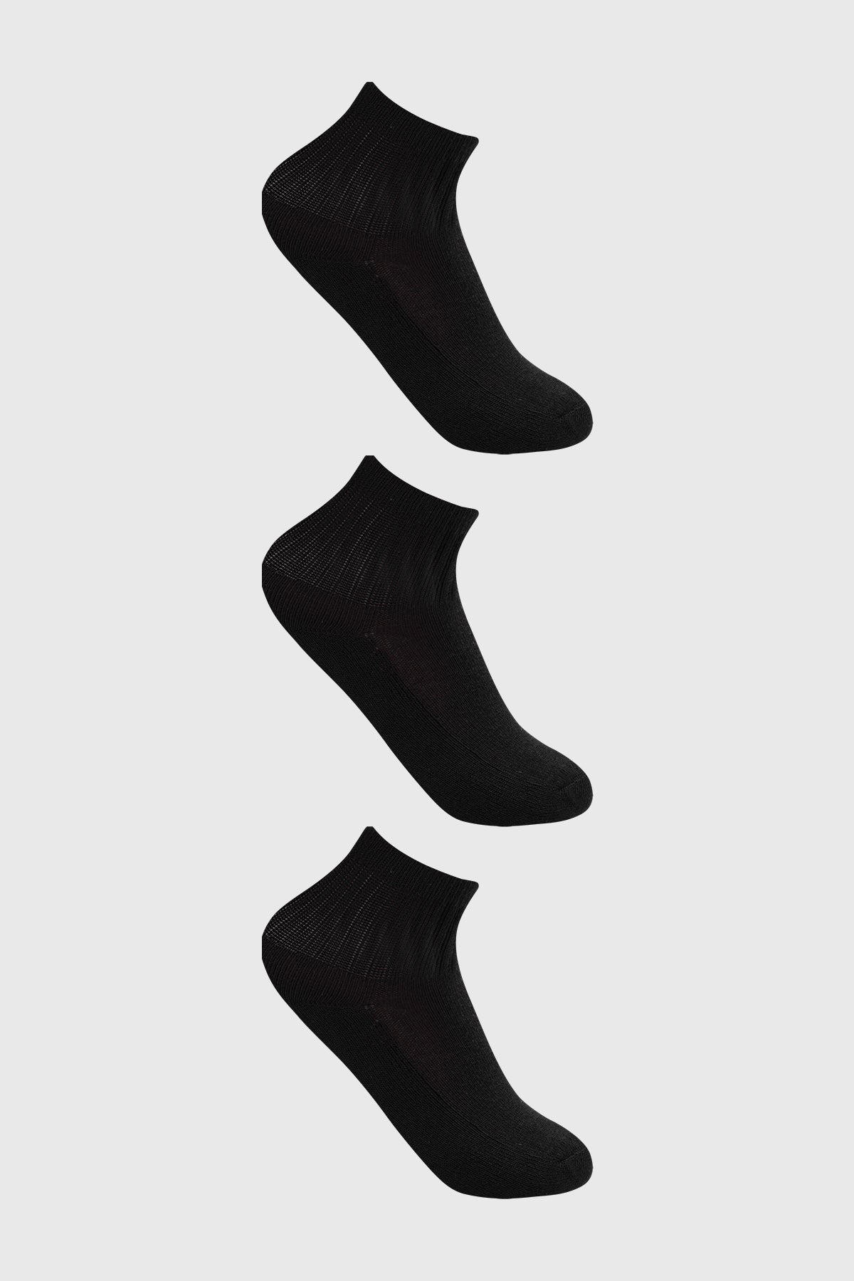 Calcetines niño negros unisex en tripack diseño liso ideales para el día a día