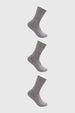 Calcetines unisex gris lisos de algodón con caña media diseño clásico
