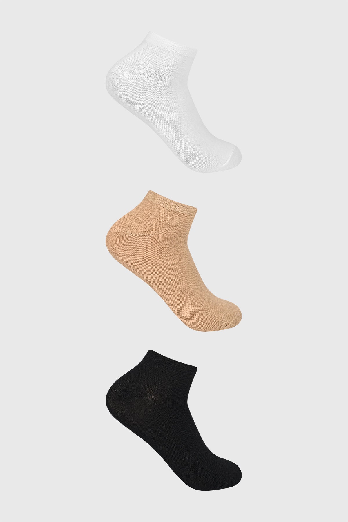 Calceta Deportiva Mujer Tripack Negro