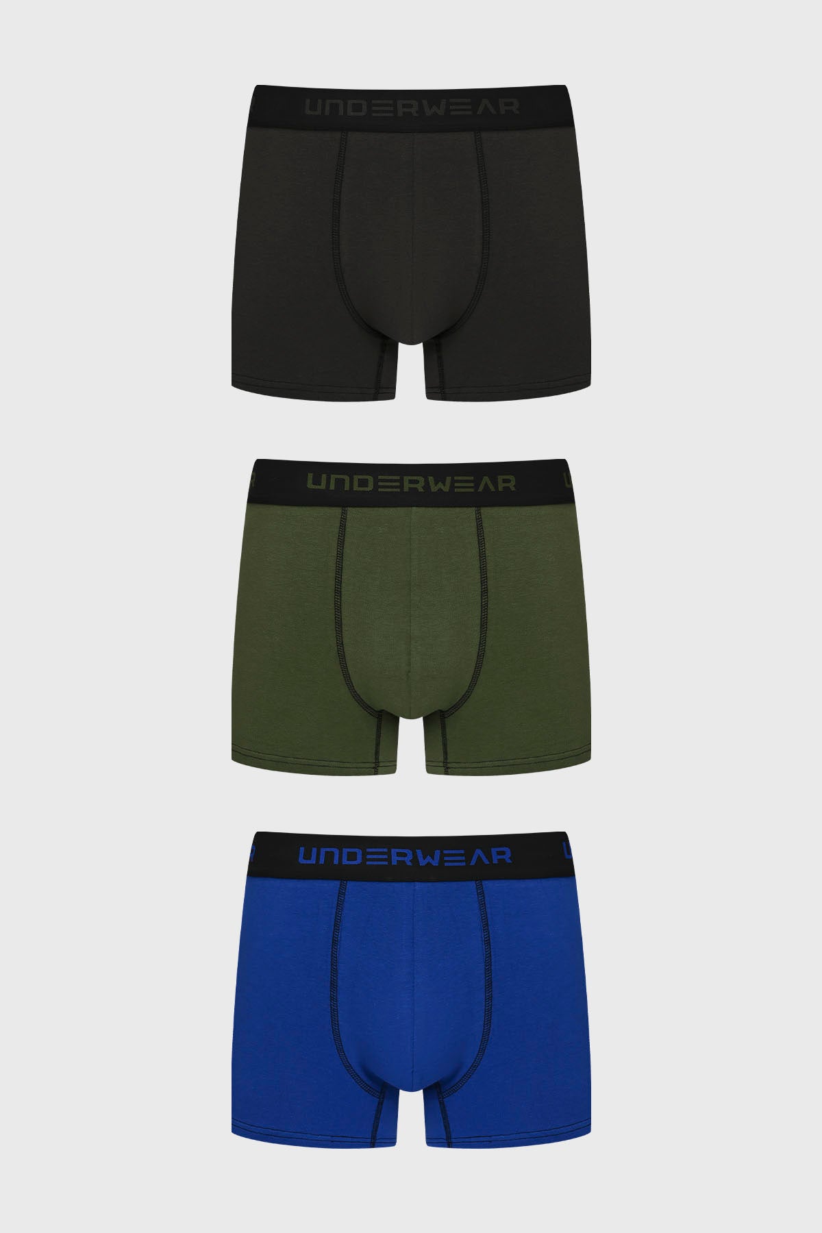 Boxer Hombre Triapack Corto Azul