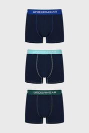 Boxer Hombre Triapack Corto Azul Marino