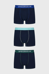 Boxer Hombre Triapack Corto Azul Marino