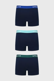 Boxer Hombre Triapack Corto Azul Marino