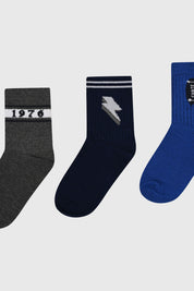 Calcetín Niño Tripack Azul