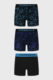 Boxer Hombre Tripack Liso Azul