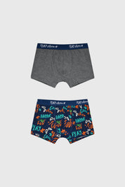 Boxer Niño Bipack Print Azul Marino