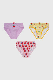 Calzón Niña Tripack Rapport Mini Print Lila